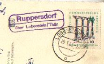 07356 Ruppersdorf via Lobenstein Country postmark o March 29, 1961 on Easter card
