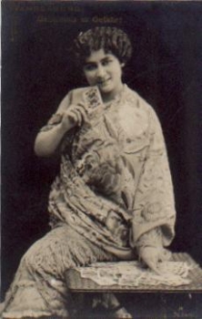 Woman with cards fortune teller series card 2634/6 * ca. 1920