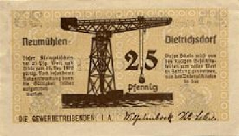 24109 Neumühlen-Dietrichsdorf Stadtnotgeld 25 Pfennige  Frosch 1922