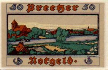 24211 Preetz city emergency money value 50 pfennigs G. Kähler *1921