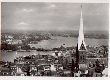 Hamburg Petrikirche Binnen- und Aussenalster *ca. 1960
