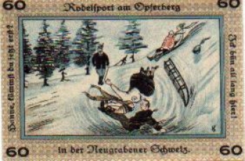 Neugraben-Hausbruch city emergency money 60 pfennigs tobogganing 1921