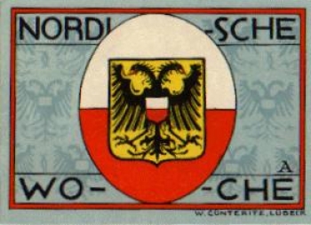 Lubeck city emergency money worth 50 pfennigs Nordic week 1921