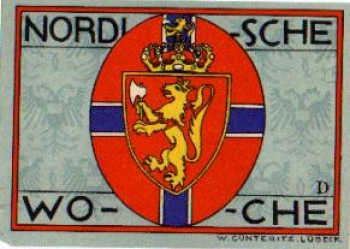 Lübeck, city emergency money, value 50 pfennigs, Nordic week, coat of arms, 1921