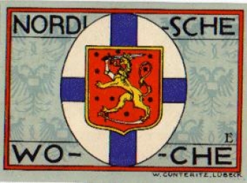 Lubeck city emergency money 50 pfennigs Nordic Week coat of arms 1921