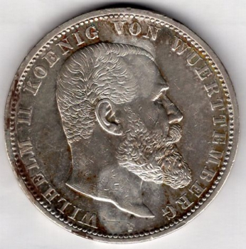 5 Mark 1902 Württemberg Wilhelm II Silbermünze