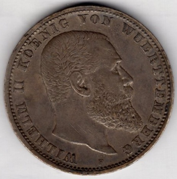 5 Mark 1903 Württemberg Wilhelm II Silbermünze