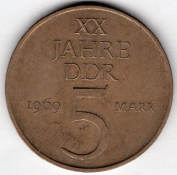 5 Mark GDR 1968 XX Years of the GDR