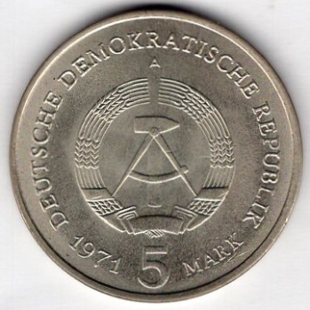 5 Mark GDR 1971 Brandenburg Gate