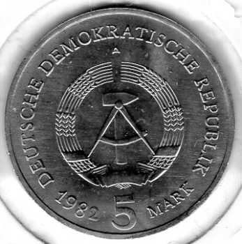 5 Mark GDR 1982 Berlin Brandenburg Gate