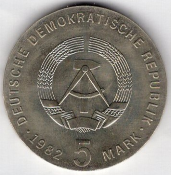 5 Mark GDR 1982 Wilhelm August Froebel