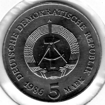 5 Mark GDR 1986 Brandenburg Gate