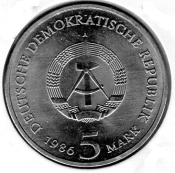 5 Mark GDR 1986 Sanssouci