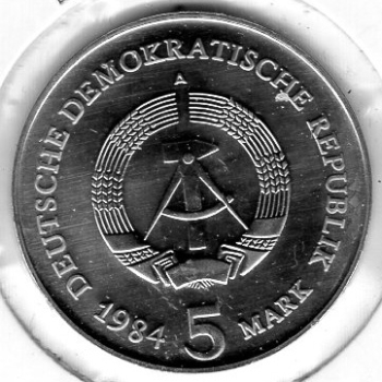 5 Mark GDR 1984 Berlin Brandenburg Gate