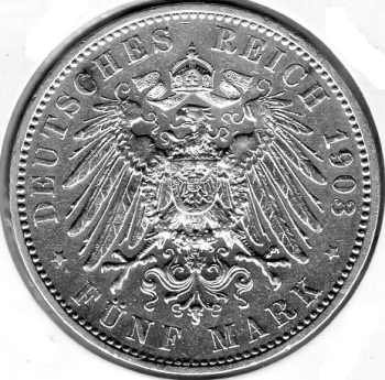 5 Mark Saxony 1903 King George Silver Coin