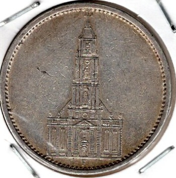 5 Reichsmark 1935 F Garnisonskirche Silbermünze Deutsches Reich