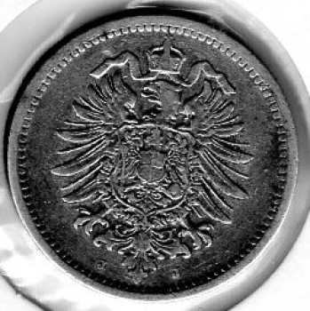 50 Pfennig 1875 J German Empire Silver Coin