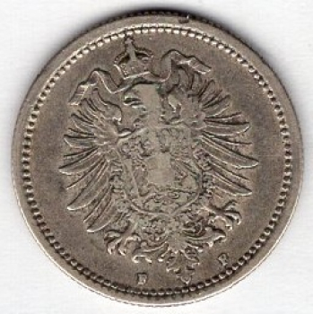 50 Pfennig 1876 F Deutsches Kaiserreich Silbermünze