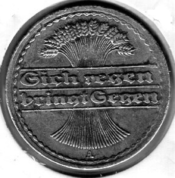 50 Pfennig 1919 A ​​Weimar Republic