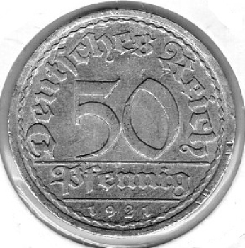50 Pfennig 1921 A ​​Weimar Republic