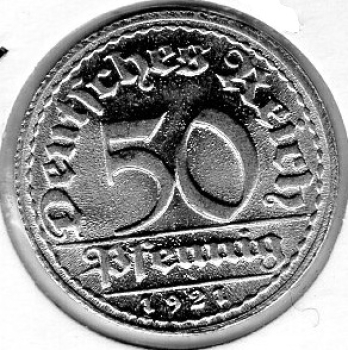 50 Pfennig 1921 D ​​Weimar Republic