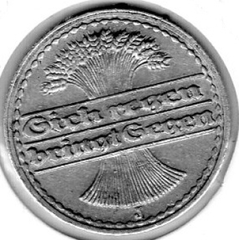 50 Pfennig 1921 J ​​Weimar Republic