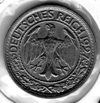 50 Reichspfennig 1927 G Weimar Republic