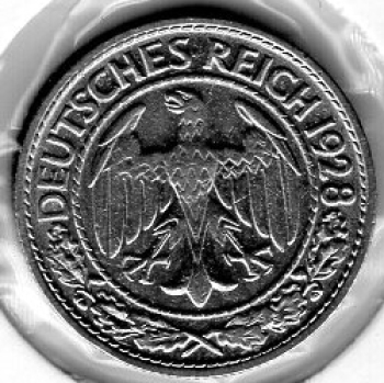 50 Reichspfennig 1928 D Weimar Republic
