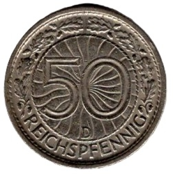 50 Reichspfennig 1930 D Weimarer Republik
