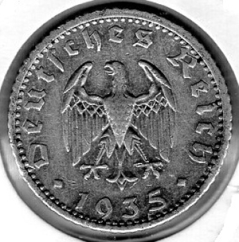 50 Reichspfennig 1935 E Drittes Reich Reichsadler