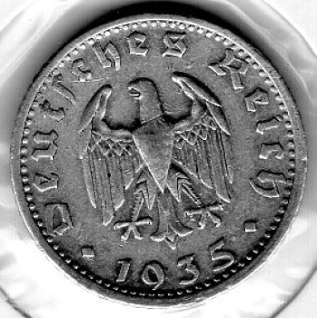 50 Reichspfennig 1935 G Drittes Reich Reichsadler