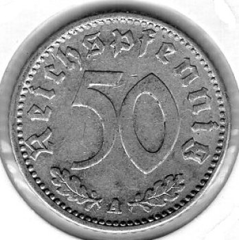 50 Reichspfennig 1943 A Third Reich with Swastika