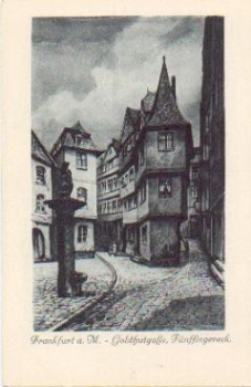 Frankfurt Main Goldhutgasse Funffingereck artist card Liebig * approx. 1920
