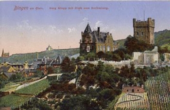 55411 Bingen Burg Klopp Blick zum Rochusberg gebr. 7.7. 1910