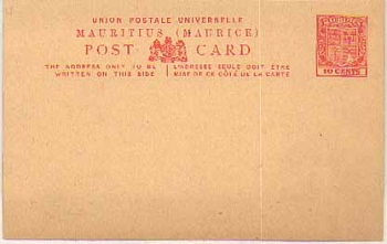 Mauritius postal stationery 10 cents