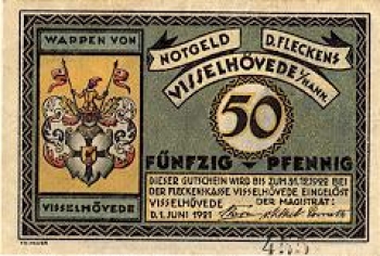 27344 Visselhoevede city emergency money 50 Pfennig 1921