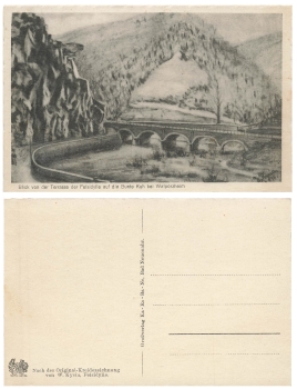 Colorful cow Walporzheim artist card W. Kycia around 1920