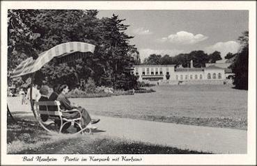61231 Bad Nauheim Kurpark mit Kurhaus gebr. ca. 1950