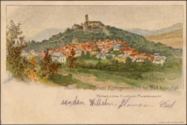 61462 Konigstein Taunus ruin artist card o April 1, 1907