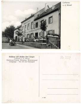 56332 Cattenes Mosel Gasthaus Karl Langen Fruit herb factory BMW motorcycle around 1940