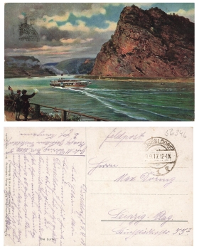 56346 Die Lurlei Kuenstlerkarte H Hoffmann Feldpost 1917