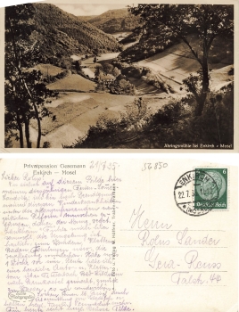 56850 Enkirch Mosel Ahringsmuehle Privatpension Gesemann o 22.7.1935