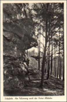 66994 Suedpfalz Am Felsenweg nach der Ruine Altdahn * 1942