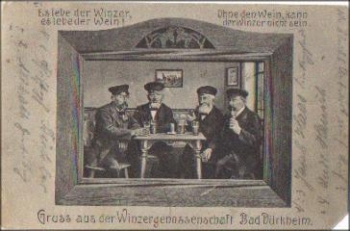 67098 Bad Dürkheim, winemaker with wine o 1.1.1907