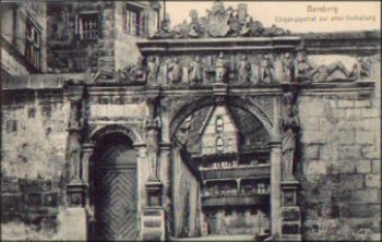 Bamberg, Eingangsportal zur alten Hofhaltung, * ca. 1918