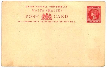 Malta postal stationery one penny * approx. 1900