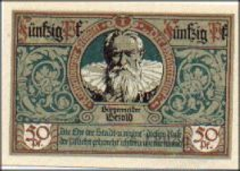 91541 Rothenburg Tauber city emergency money 50 Pfennig Mayor Bezold 1921