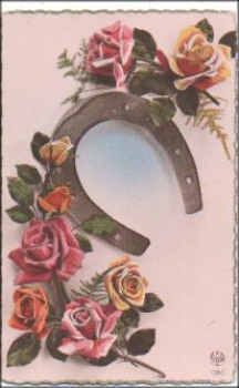 Roses with Horseshoes Series No. 1060 * ca. 1920