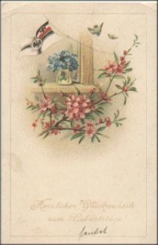 Patriotica WWI, black-white-red, flowers o 7.1.1918