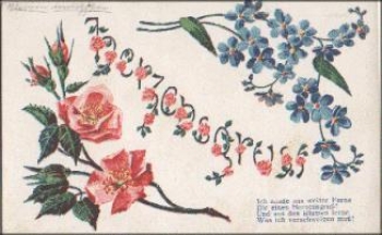 Flowers series card No. 5011, used circa 1910